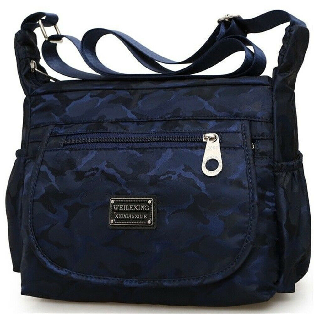 Bolsa de ombro de viagem de grande capacidade à prova dwaterproof água feminina ao ar livre bolsa de compras canta messenger bag: Azul profundo