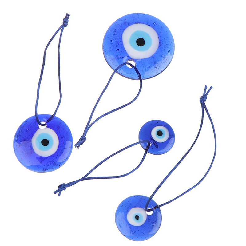 Lucky Multiple Sizes Turkish Greek Evil Blue Eye Charm Pendant Blue Lamp Work Glass Car Home Amulet Kabbalah