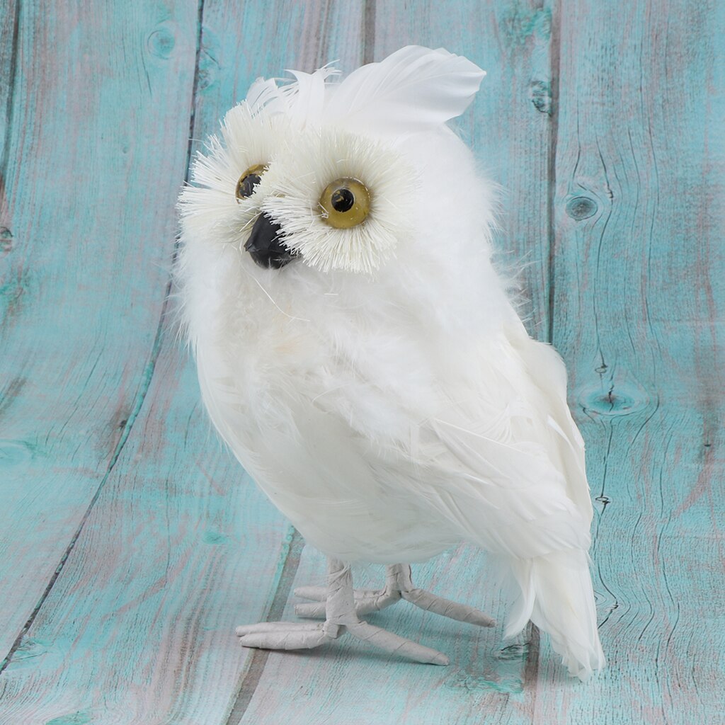 7inch Furry Owl Plush Animal Model, Teaching Cognitive Model, Home Gaeden Decor, Housewarming