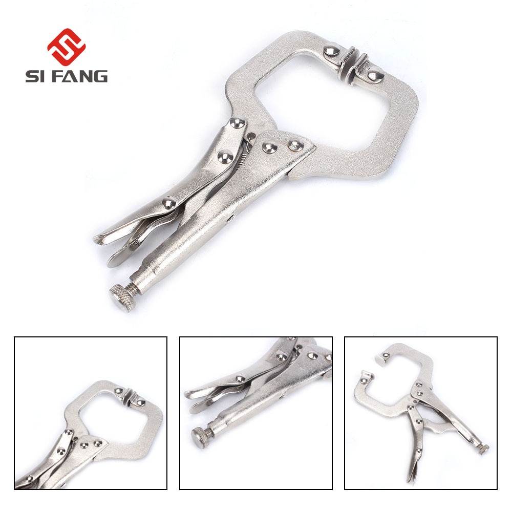 6 inch Alloy Steel C Clamp Pliers Round Locator Vise Grip Locking Welding Quick Pliers Pincers Tongs Forceps Wood Tenon