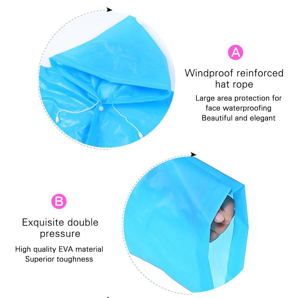 Polychromatic Raincoat Rain Coat Hood Hiking Accessories Adult Raincoat Emergency 2mm Cover Child EVA Outdoor Transparent