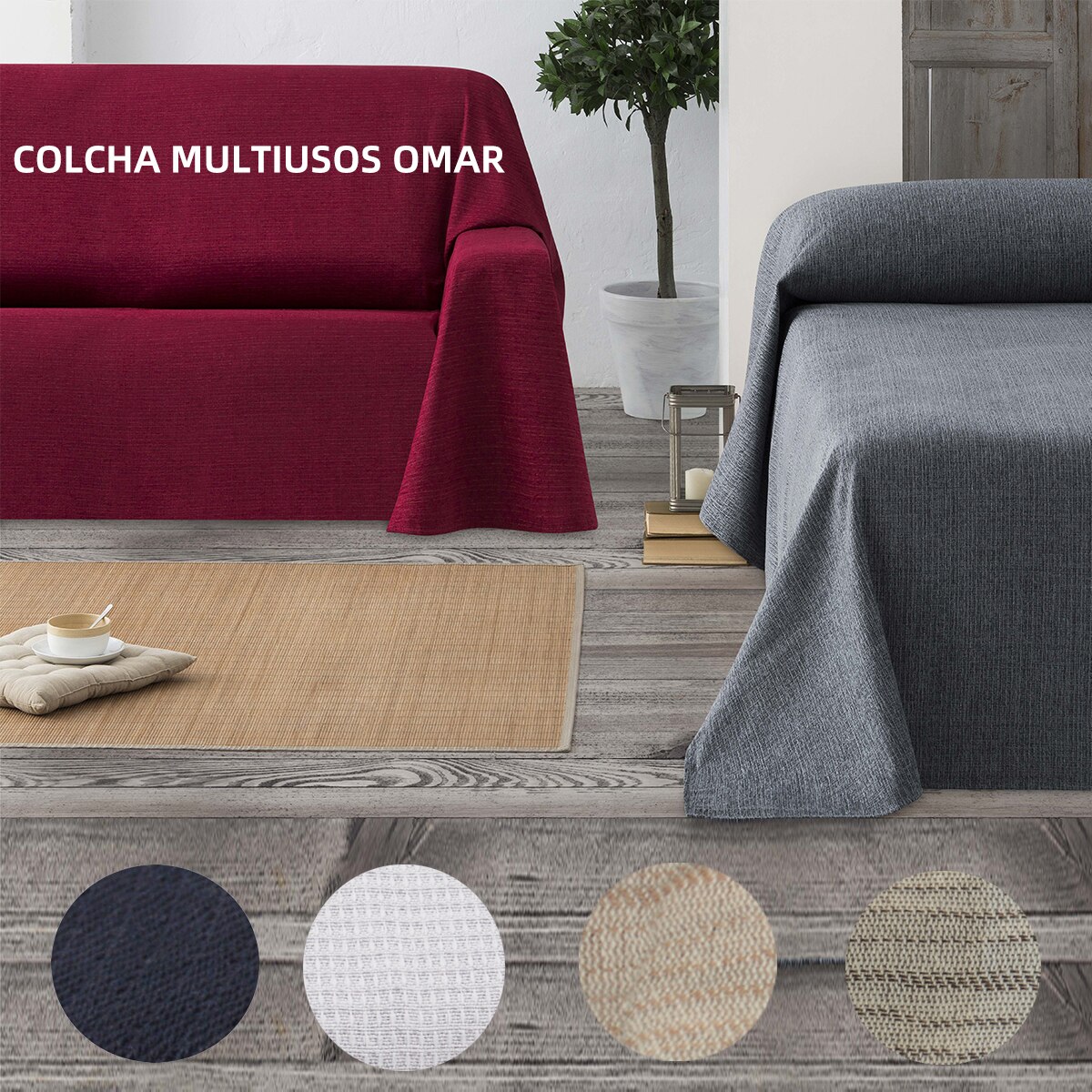 Colcha Multiusos: Funda de sofá, Manta Foulard,Cubrecama y Cubresofa de Algodón y Poliester Cómodo Suave Colcha Manta Foulard Multiusos,cubresofa