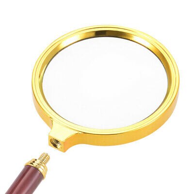 75mm 4 X Handheld Magnifying Glass Lens Magnifier Gold Tone