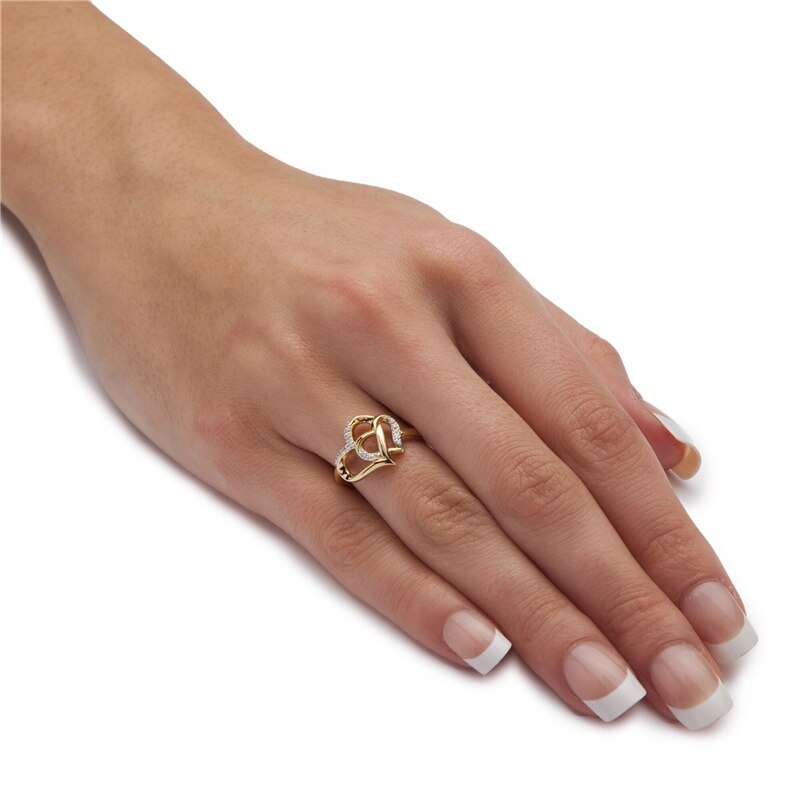 Anelli di fidanzamento a forma di cuore in pietra bianca intarsiata Color oro moda donna splendida per gioielli da sposa per feste da donna