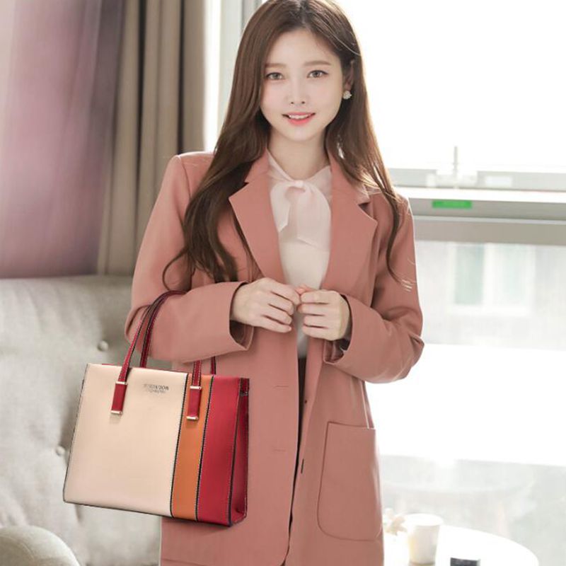 Commuter Female Bag Stitching All-match Messenger Shoulder Bag Female Handbag Square Tote Bag Bolso de mujer