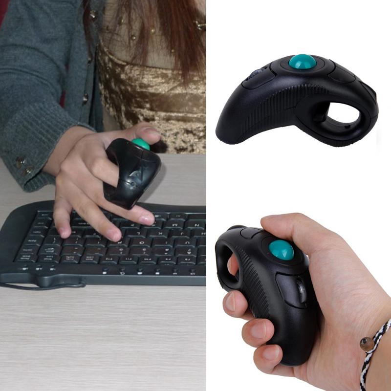 Wireless 2.4G Air Mouse Handheld Trackball Mouse Thumb-Controlled Handheld Trackball Mice Mouse