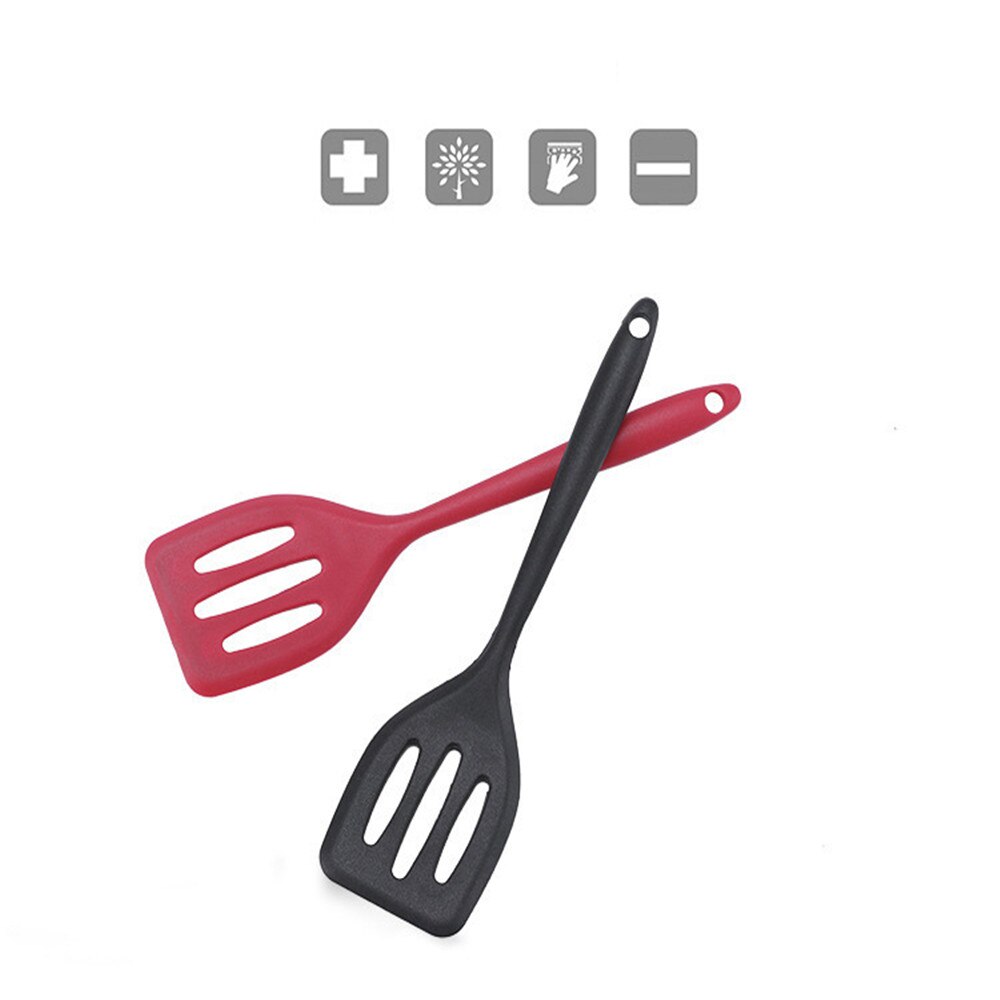 Non-Stick Grade Silicone Turner Slotted Turner Spatula Stainless Steel Handle Kitchen Utensil Non Toxic