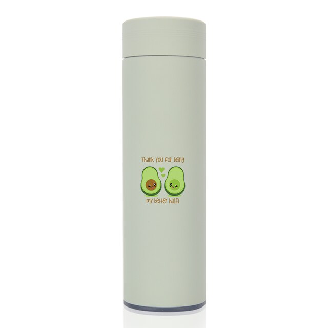 450 ml Karikatur Avocado Thermos Wasser Flasche Klassische Edelstahl Becher thermo Tee Tasse Bunte Cafe Tassen Tee Glaskolben: BAUV4501205771