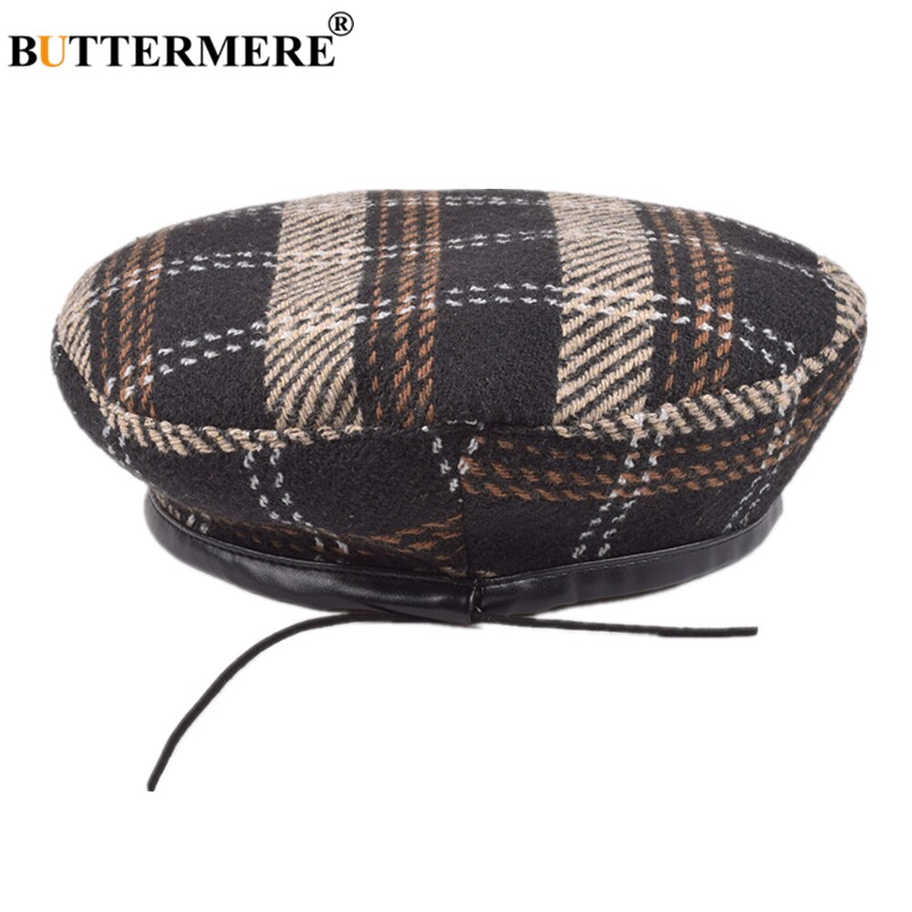 Buttermere Katoen Britse Stijl Vrouwen Winter Hoed Vintage Plaid Baretten Vrouwelijke Schilder Platte Pet 2022 Dames Franse Hoed