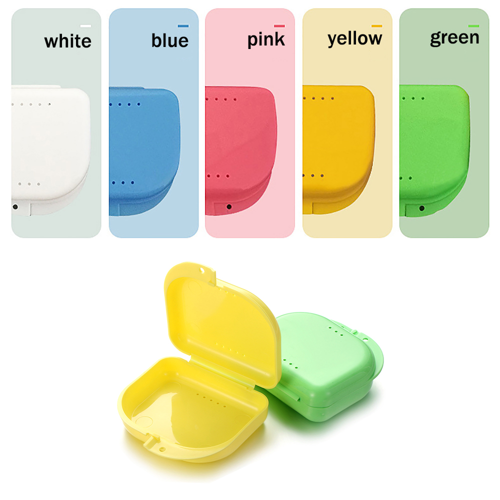 50 stücke Prothese Kasten Tablett fallen Zahn Kieferorthopädische Halter Farbe tablett Lagerung Kasten Kunststoff Zähne Container Falsche Zähne Schutz