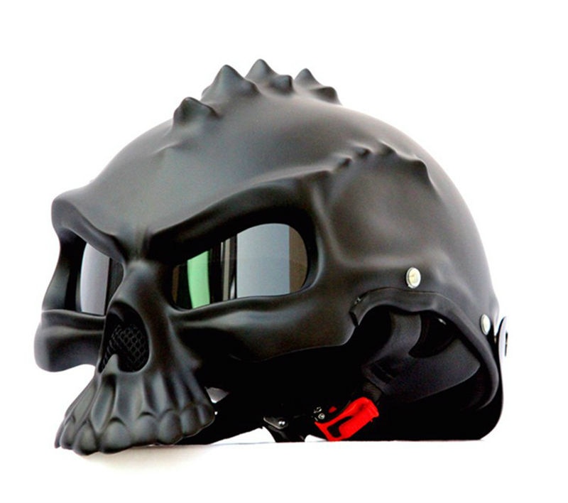 489 Dual Verwenden Schädel Maske Motorrad Helm Capacete Casco Neuheit retro Casque Motorrad Halbe Gesicht Rolle Helm