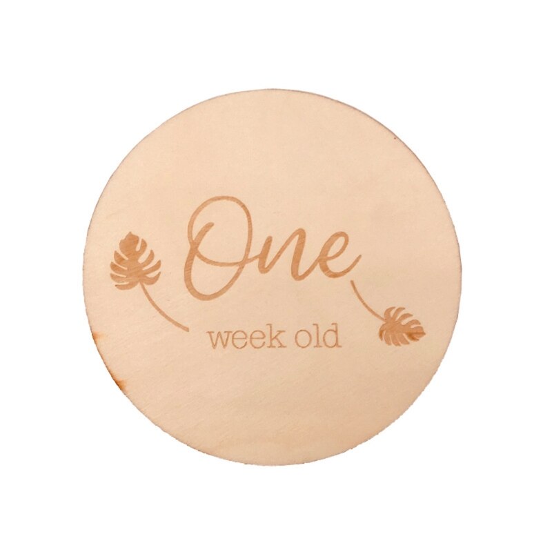 Tarjetas de madera hechas a mano para bebés, tarjetas de grabación de crecimiento mensual de recién nacidos, accesorios de fotografía para bebés de 1 a 12 meses, 1 unidad: 13