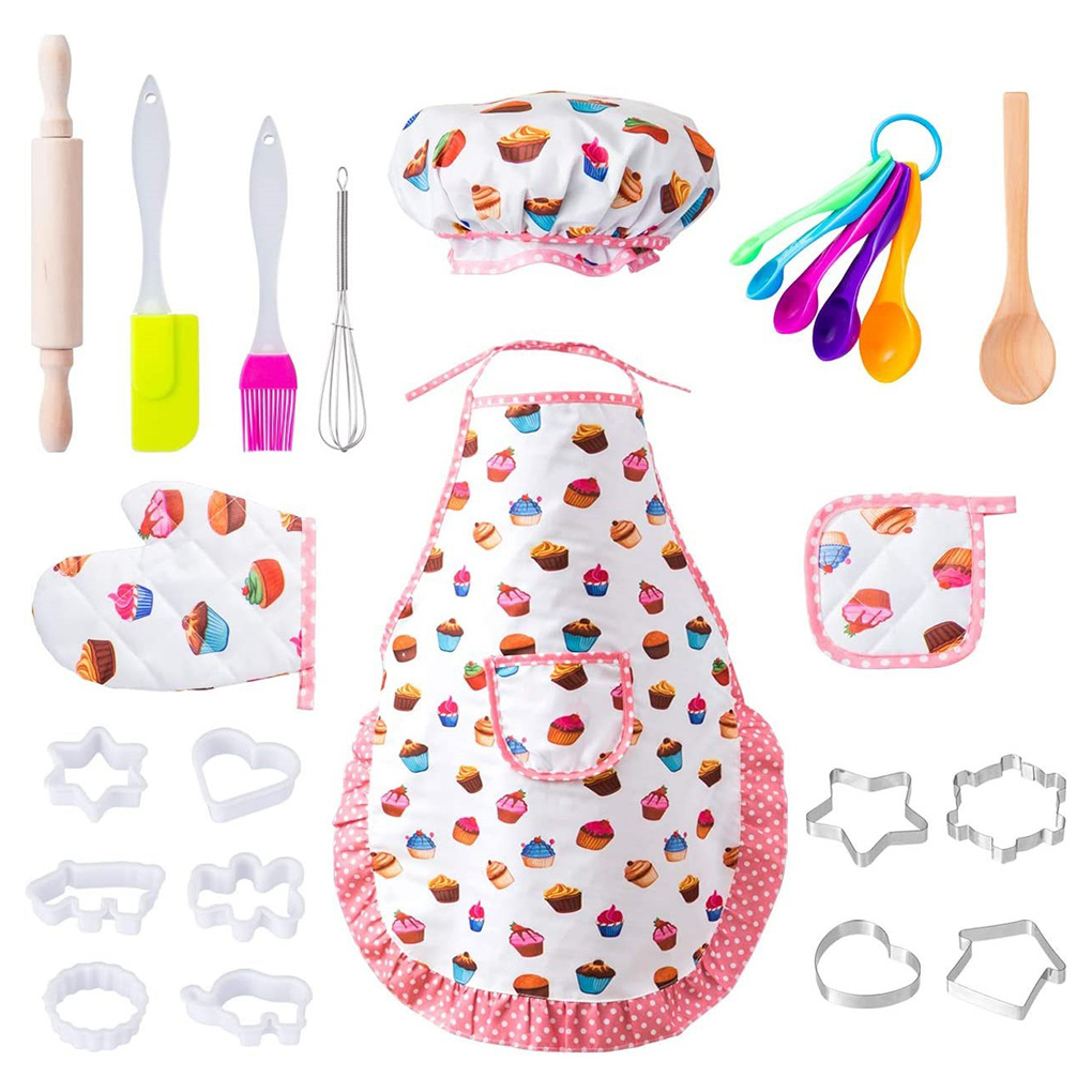 20 Pcs/ Set Chef Cooking Set For Kids Kitchen DIY Cake Pastry Dessert Making Baking Kits Funny Children Kitchenware: Default Title
