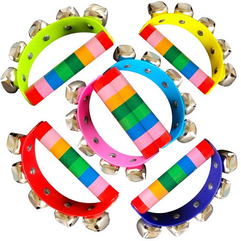 Juguetes de madera para bebés, cascabeles para niños, juguete educativo para bebés, al azar