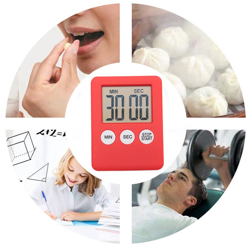 Pantalla LCD Digital temporizador de cocina cuenta regresiva cuadrada para cocina reloj con imán UND