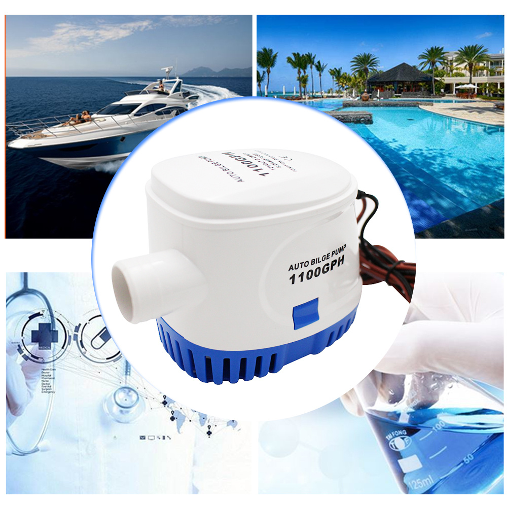 Pompa di sentina automatica  dc 12v/24v 1100 gph pompa elettrica sommergibile con interruttore a galleggiante per yacht barca marina idrovolante solare