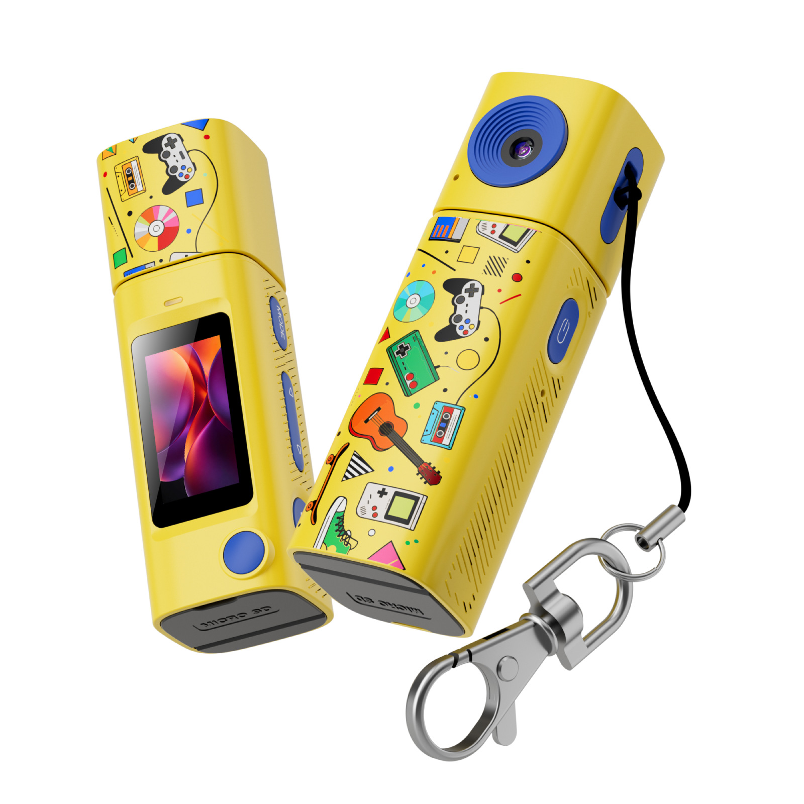 G10 Thumb Lipstick Mini Camera 2K HD Portable Small Video Recorder Long Battery Life Sports Camcorder for Student Outdoor Vlog: YELLOW