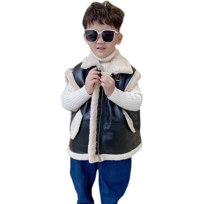 Novo menino jaquetas colete de couro crianças casacos moda crianças outerwear primavera outono 2022-020