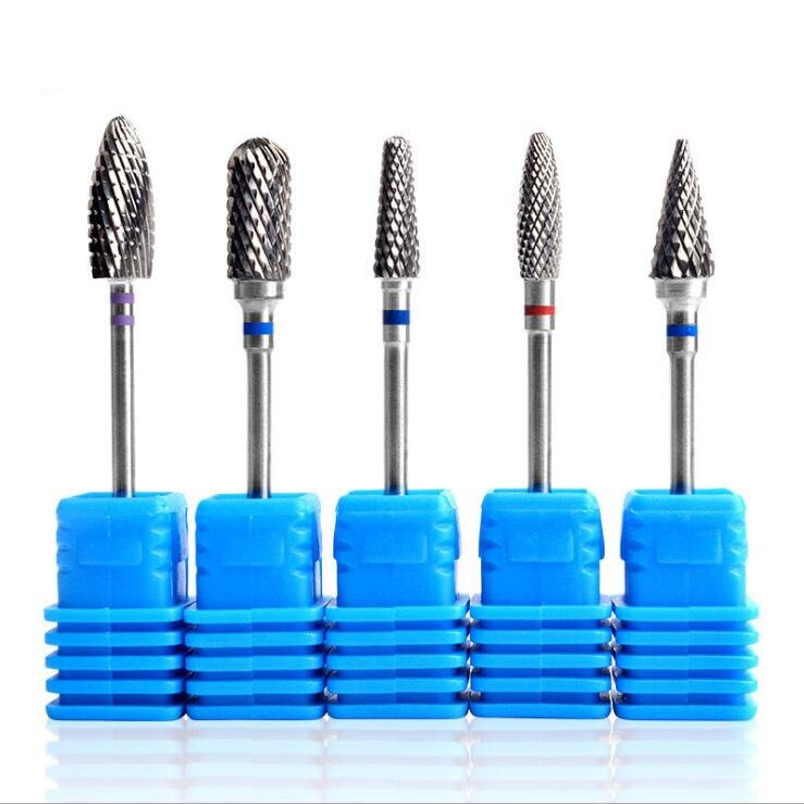 6 tipos de fresas de carburo de tungsteno duro de plata Nano recubrimiento taladro de uñas Bits de Metal para manicura accesorios de taladro de uñas