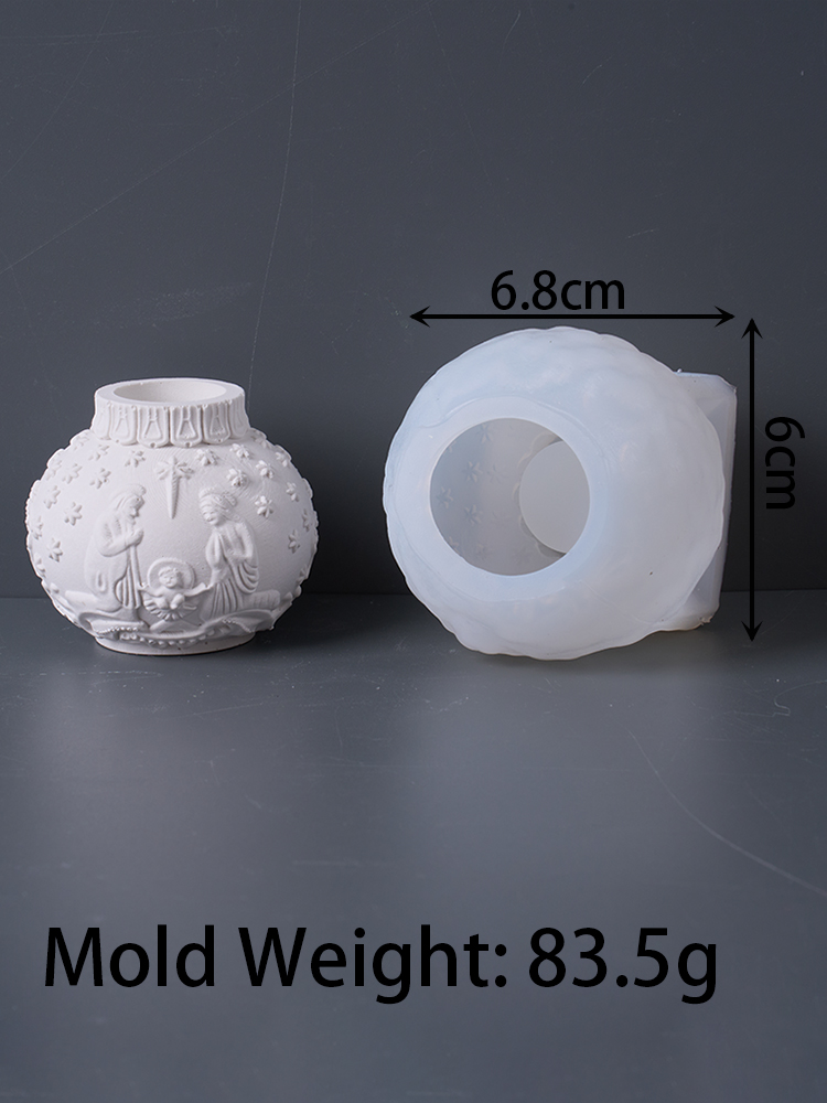 Forma Silikonowa Świecznik Świąteczny Seria Wzór Wytłaczany Płatek Śniegu Kwiat Miłość i Pokój Gwiazda Gips Beton Forma robić Odlewania Dekoracja Domu: Ciemny khaki