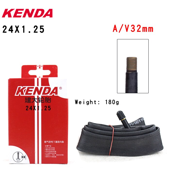 Kenda Fiets Binnenband 22Inch 24*1-3/8 1.25 1.5 1.75 1.9 2.125 S/v F/V Fietsen Mountainbike Tube Banden