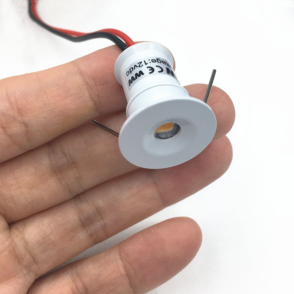 1w 12v Mini LED Nieder hell dimmbarer Scheinwerfer ip65 Treppen schrank Lichter schwarz weiß silber Innen scheinwerfer Decke Nieder hell