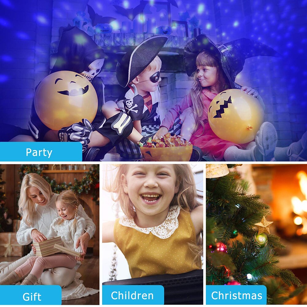 Starry Lights Galaxy Night Light Star Sky Projector LED Rotating Star Moon Night Lamp Battery Bedroom Decor for Kids Baby