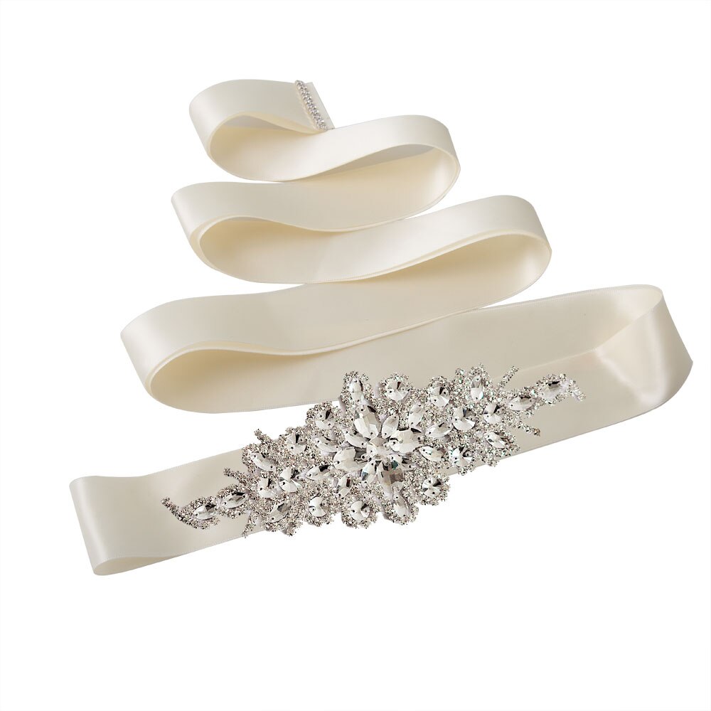 Trixy  s01 prachtige strass-steentjes riem bruidsriem diamanten trouwjurk riem kristallen bruidssjerp voor trouwjurk accessoires: Ivoor