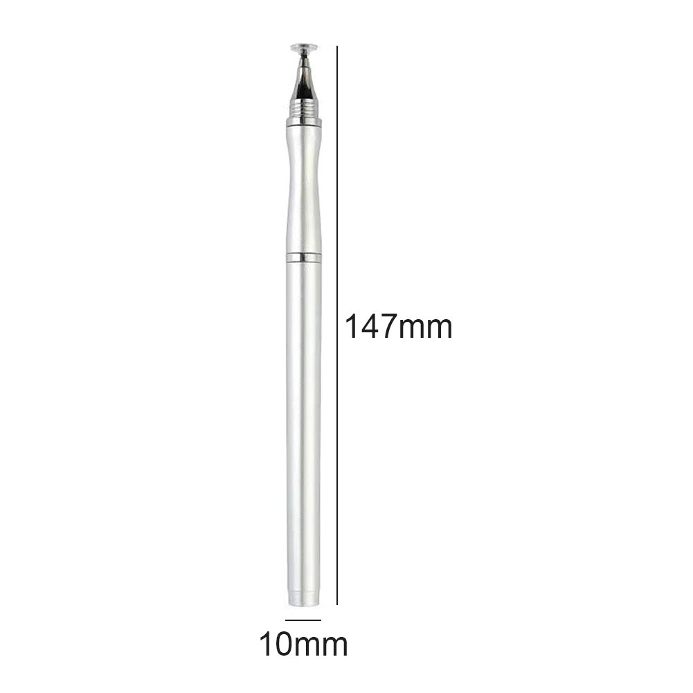 Dual-Head Mobile Phone Stylus Pencil Touch Screen Tablet Smooth Capacitive Screen Pen Phone Laptop Writing Pen: Silver