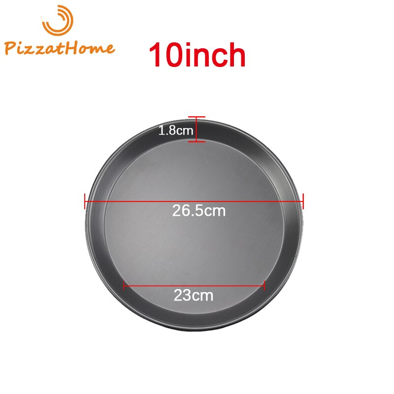 PizzAtHome 6 to 12 inches Pizza Pan Aluminium alloy Pans Non-Stick Baking Dishes Pizza Pan Plates Tray Baking Tool: 10 inch