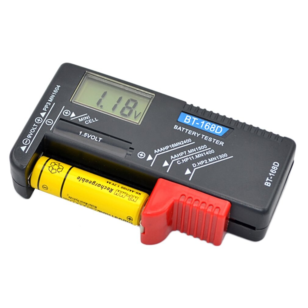 Aaa aa cd batterijtester bt -168d 1.5v 9v knoopcel oplaadbare hot