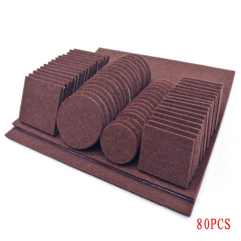 80/130 stücke Möbel Stuhl Tisch Bein Selbst Klebstoff Fühlte Holz Boden Schutz Pads: 80Stck CF