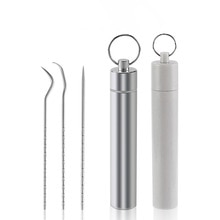 Stainless Steel Toothpick Set Metal Flossing Tools With Portable Toothpick Holder Outdoor Travel Seal Storage Container Box Case