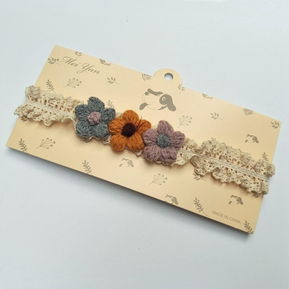 1 pz moda fatti a mano a maglia fiori di lana fascia fai da te abbigliamento infantile decorazione dolce accessori per capelli per bambini regali di festa