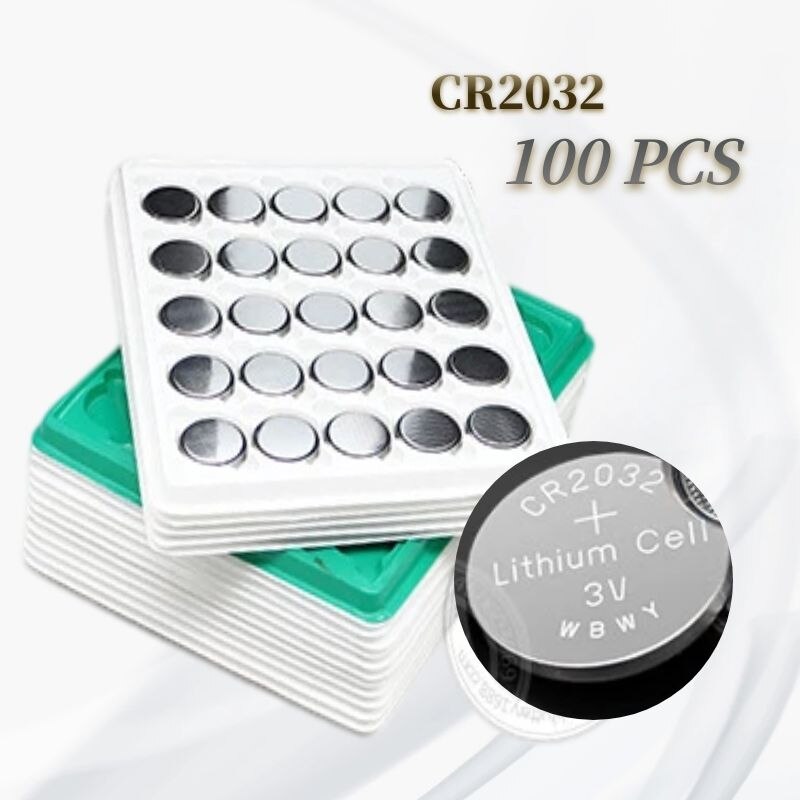 50Pcs 3V CR2032 Lithium Button Cell Battery BR2032 DL2032 CR2032 Button Coin Cell BatteriesFor Watches clocks calculator: CR2032  100pcs