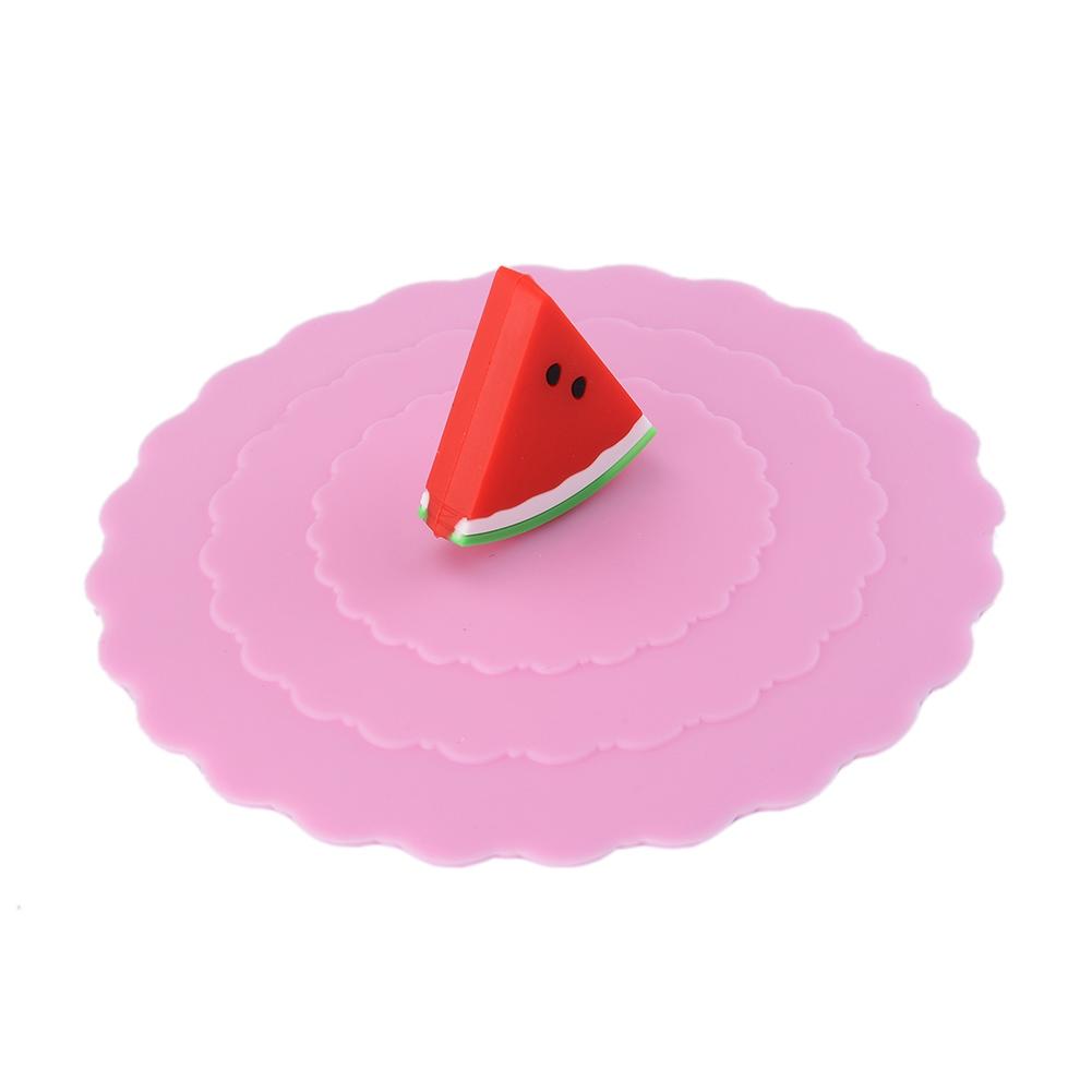 1pc søte frukter pryder vann drikkebeger lokk silikon anti-støv bolle deksel kopp forseglinger glass krus lokk tekopp deksler diameter 10cm: B