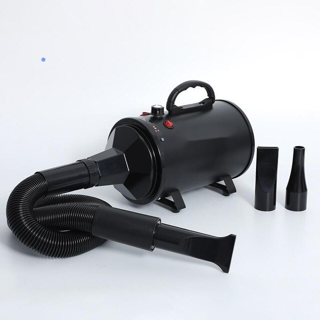 1 Pcs 2200w High-power Silent Pet Water Blowing Machine Pet Hair Blowing Grooming Tool Thickened Duct 3 Types Blowing Head: Black