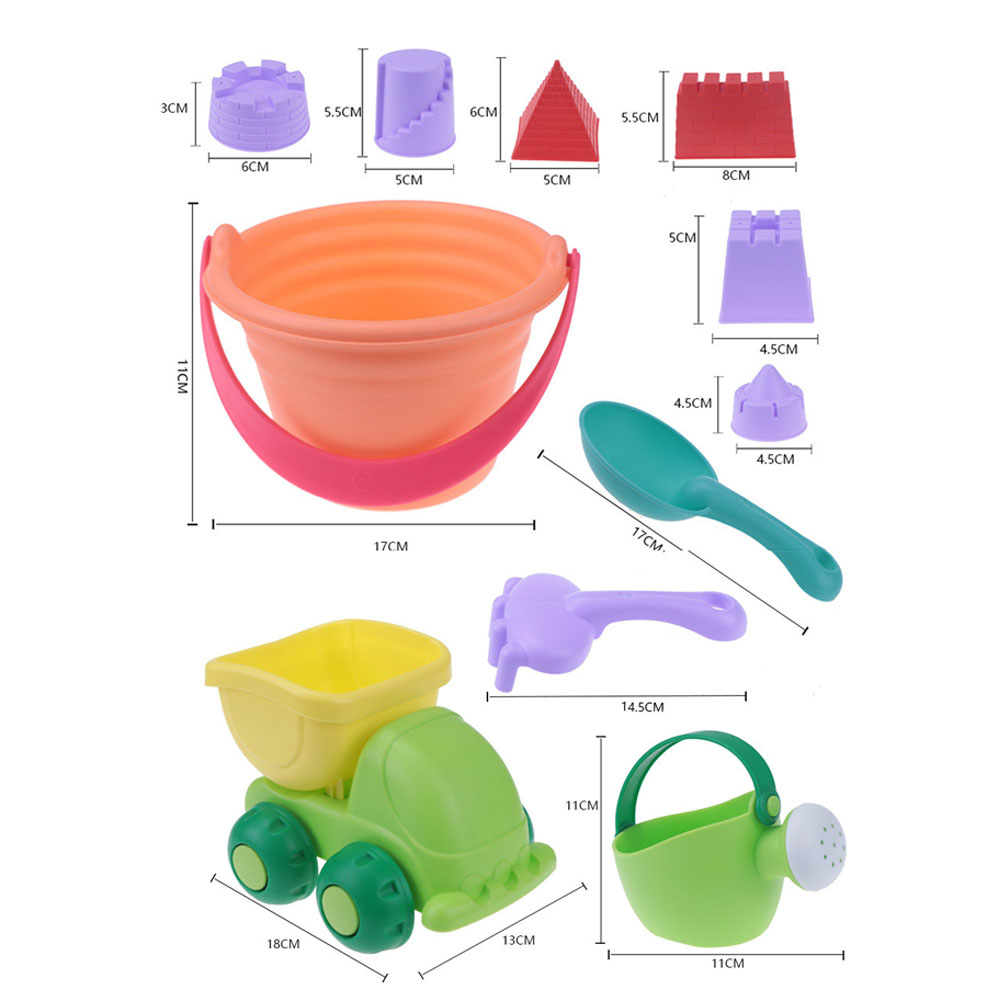 11 Pcs Zomer Kinderen Zachte Rubber Strand Speelgoed Auto Play Zand Hulpmiddel Schop Kind Zand Kasteel Diy Kinderen Strand Emmer scorpion