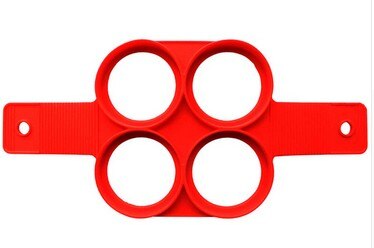 1PC Non Stick Flippin' Pancake Maker Silicone Pancake Snake Cake Molds Flippin Fantastic Easy Pancake Egg Ring Maker OK 0514: Red