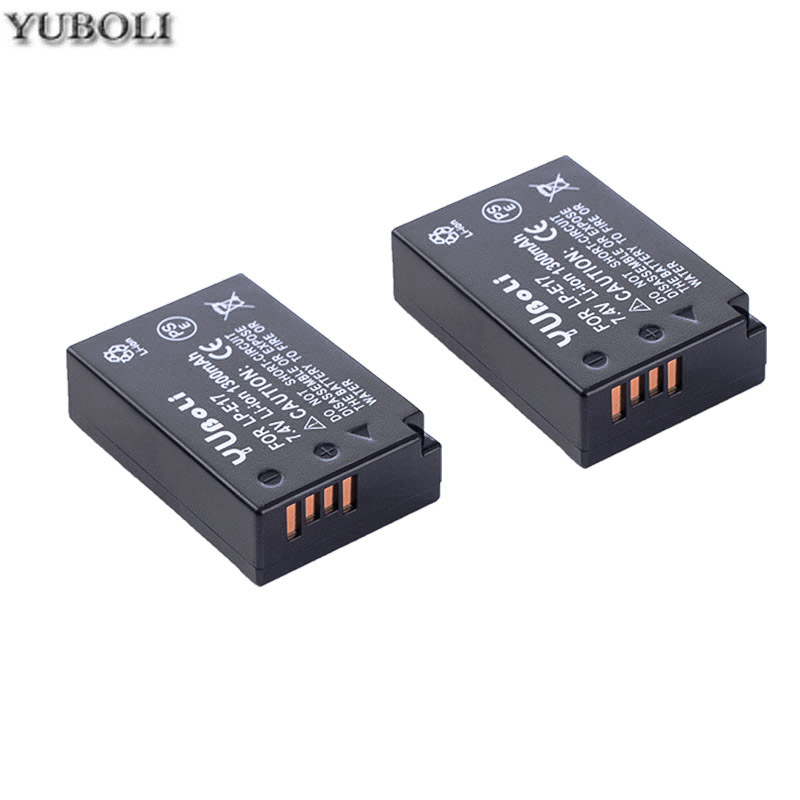 4x7,4 v 1300mah batería LPE17 LP E17 LP-E17 batería para Canon EOS 200D M3 M6 750D 760D T6i T6s 800D 8000D beso X8i cámaras: 2battery