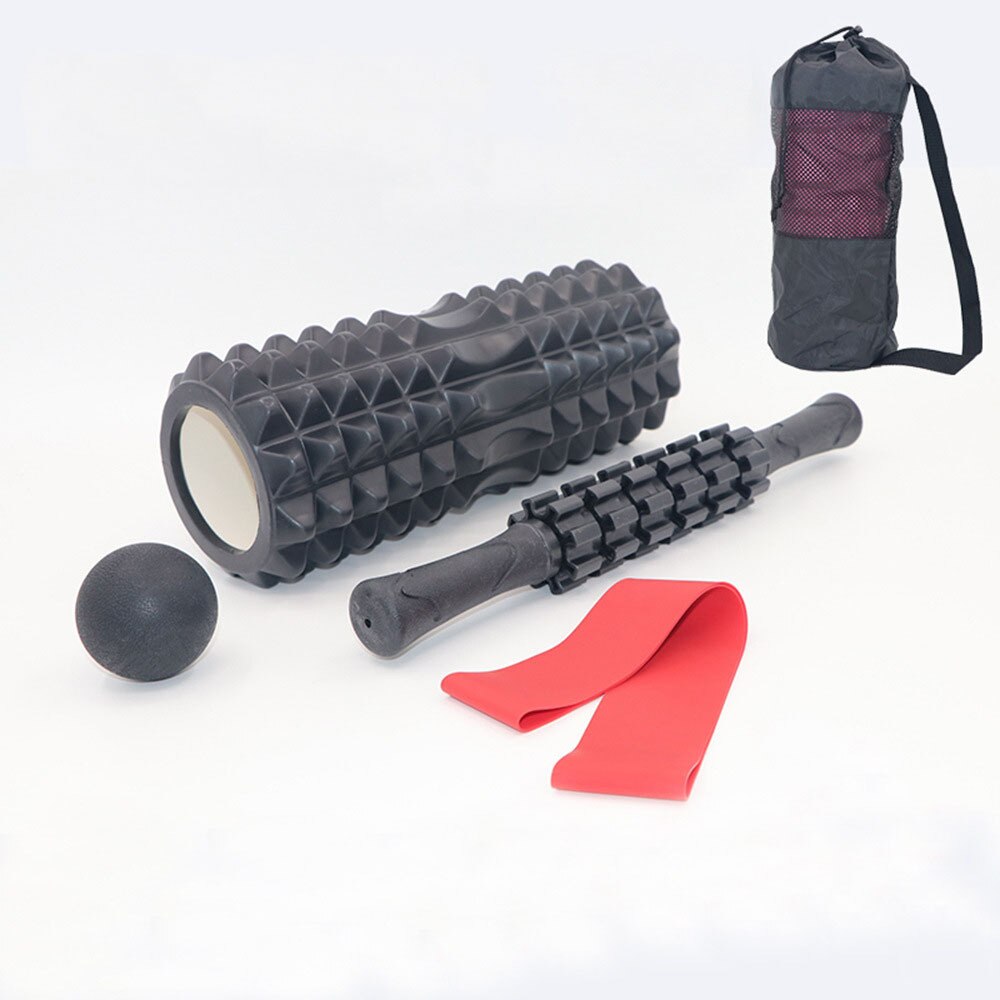 Fitness pilates yoga blokk foam roller innendørs sport gym øvelser avslapning muskel massasje roller yoga murstein treningsutstyr: Svart