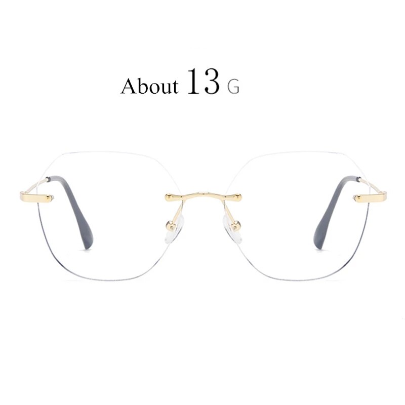 -0.5 1.0 1.5 4.0 Randloze Afgewerkt Bijziendheid Bril Vrouwen Rose Gold Metal Polygon Brillen Recept Nearsighgted Eyewear