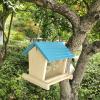 Wooden Bird Feeder Courtyard Villa Balcony Hanging Rainproof Bird Feeder Birds Food Supplie Container Appliance House Type Feed: A