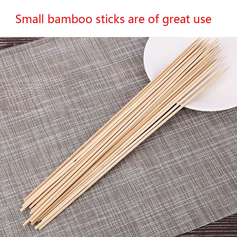 50 Uds de bambú pinchos barbacoa varillas de Kebab bufé comida desechables a barbacoa palos