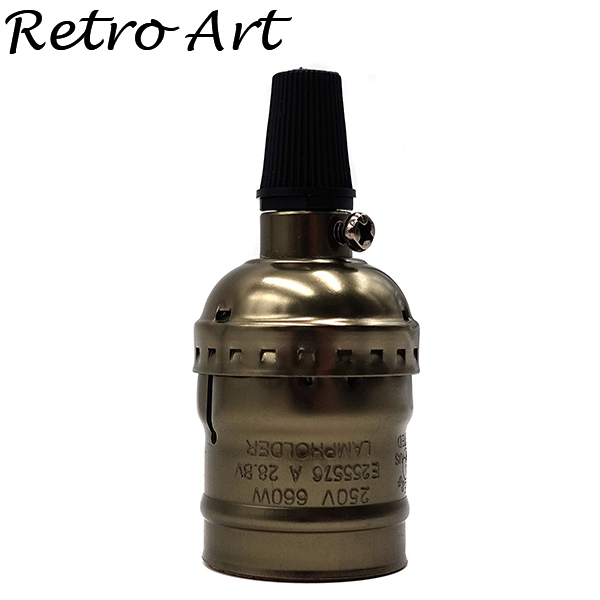 E27 E26 vintage pendant lamp socket metal hanging lampholder: Bronze / E26