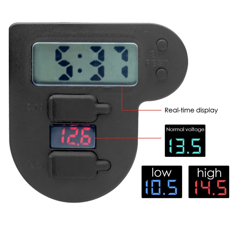 Universal USB Motorcycle Waterproof Charger Motorbike Adapter Electric Bicycle Digital Voltmeter Gauge Handlebar Car-styling
