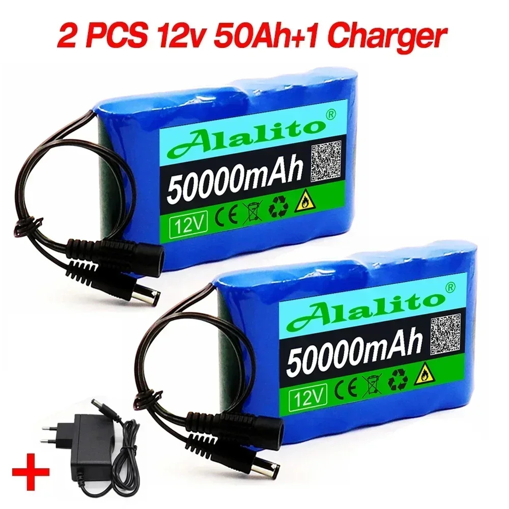 Rechargeable Battery Portable For Electronic Types LED Lamp Light Backup Power18650 12V 50000mAh 3S2P Lithium Ion Battery Pack: WHITE