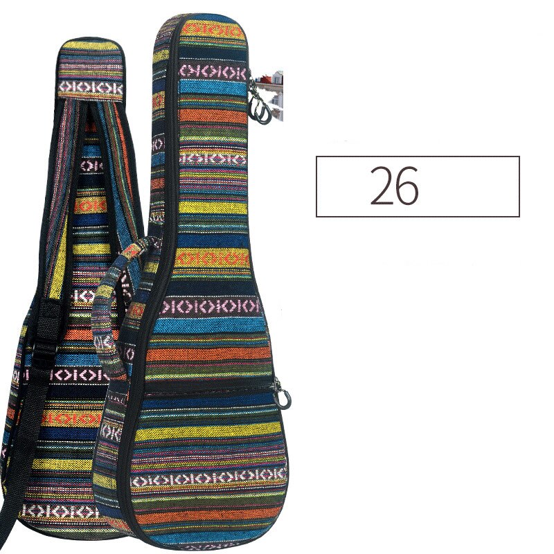 21/23/26 Inch Ukulele backpack plus Cotton Shoulder Guitar Bag Ukulele Thick Ethnic-Style Piano Sets: A7