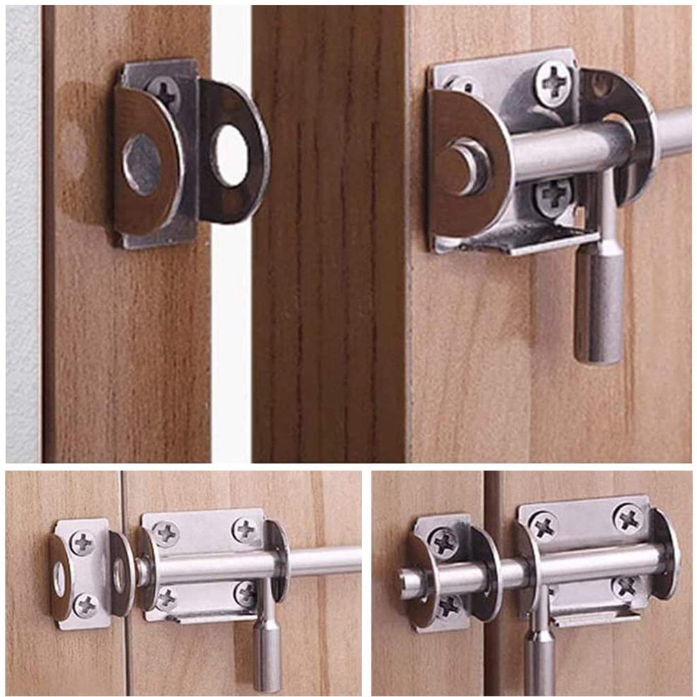 4Pcs 304 Stainless Steel Sliding Door Latch With Screws For Your Bathroom Bedroom Cupboards Door Hardware Door Bolts
