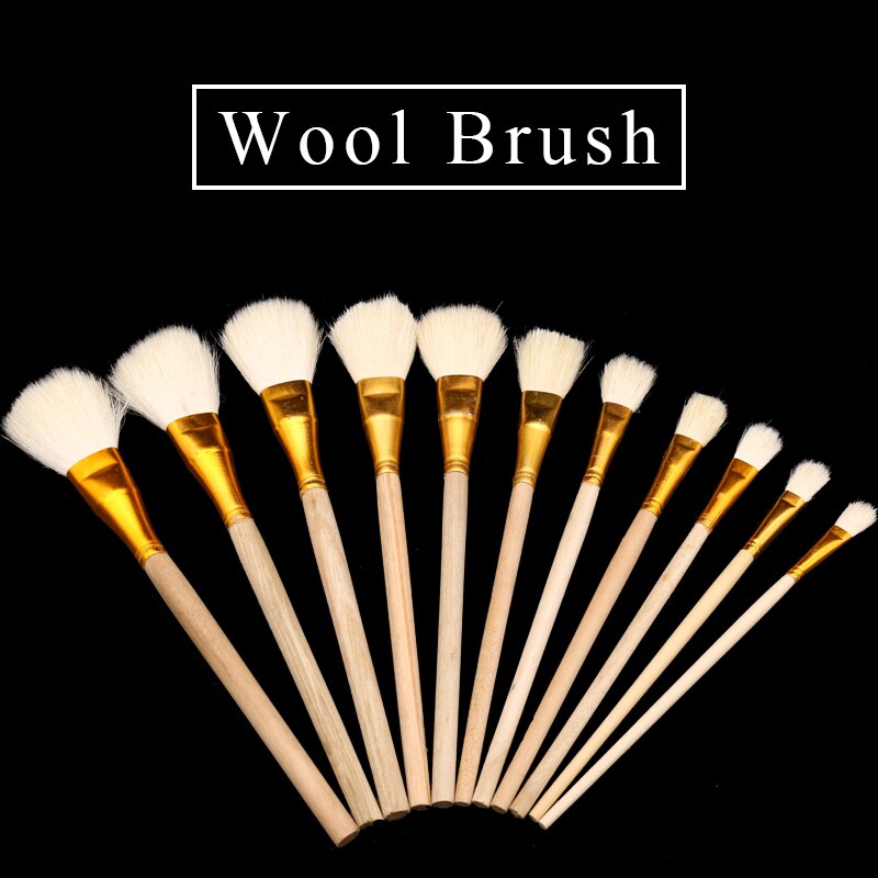 10 stücke Wolle Stift Pinsel Glatte und Weiche Gold Blättert Stift Gute Werkzeug für Vergoldung Blätter Pinsel